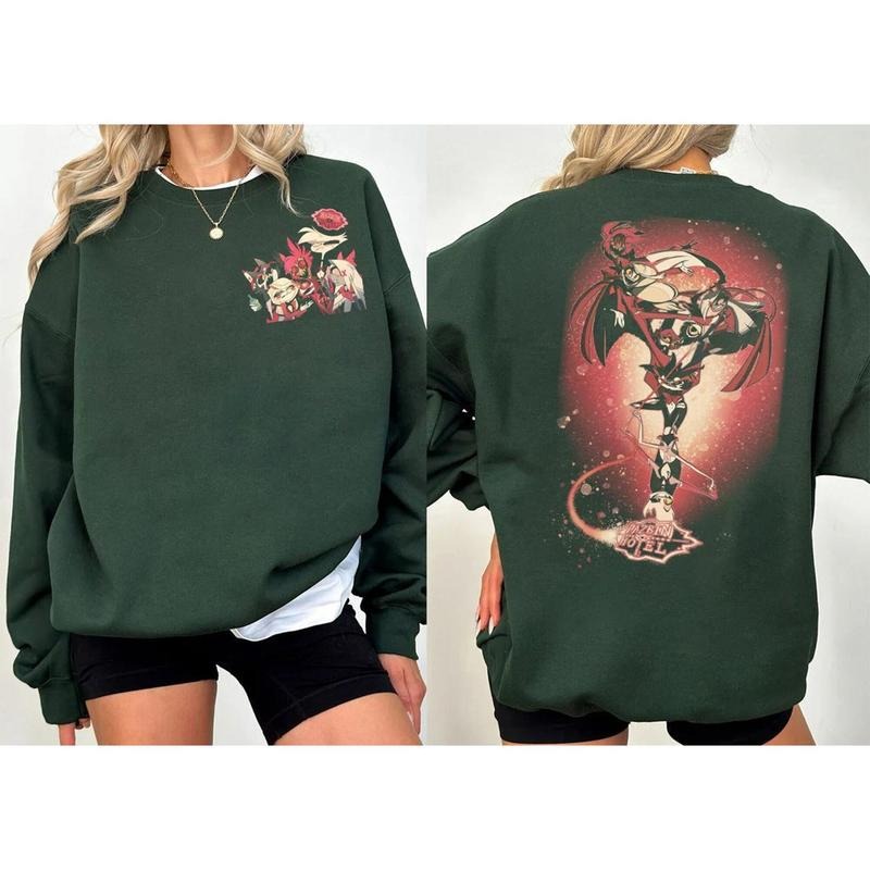 Hazbin Hotel Alastor 2 Sides Shirt, Hazbin Hotel Lucifer Character Sweatshirt, Hazbin Hotel Vivziepop Hoodie | WearSparks.com