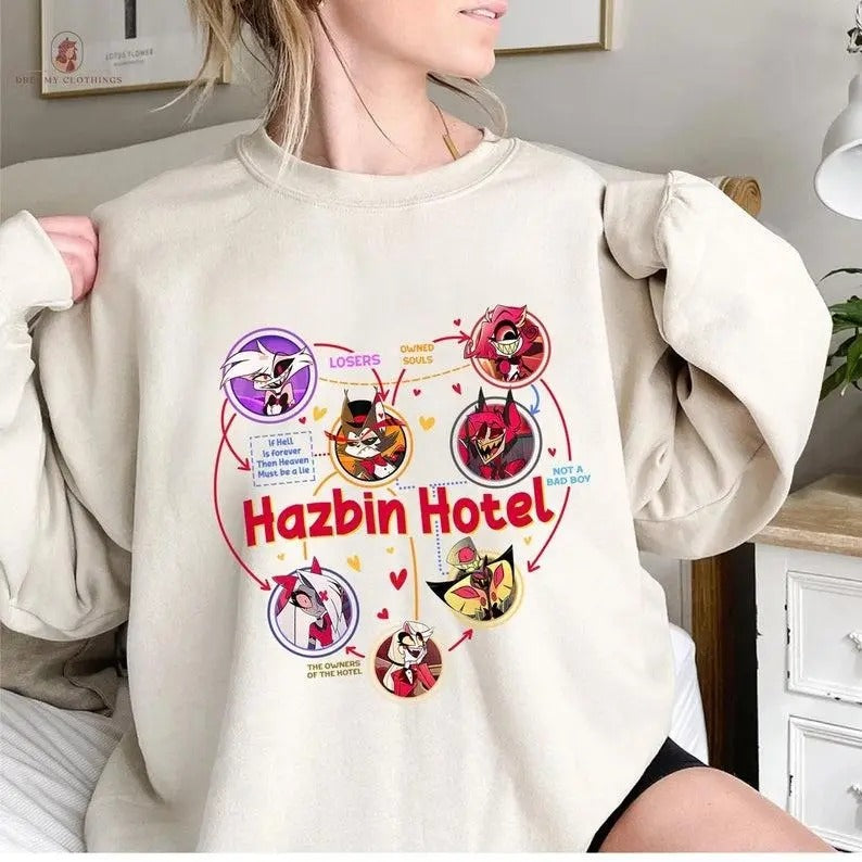 Hazbin Hotel Husk Vaggie Niffty Sir Pentious Unisex Sweatshirt T-Shirts, Hoodie | WearSparks.com