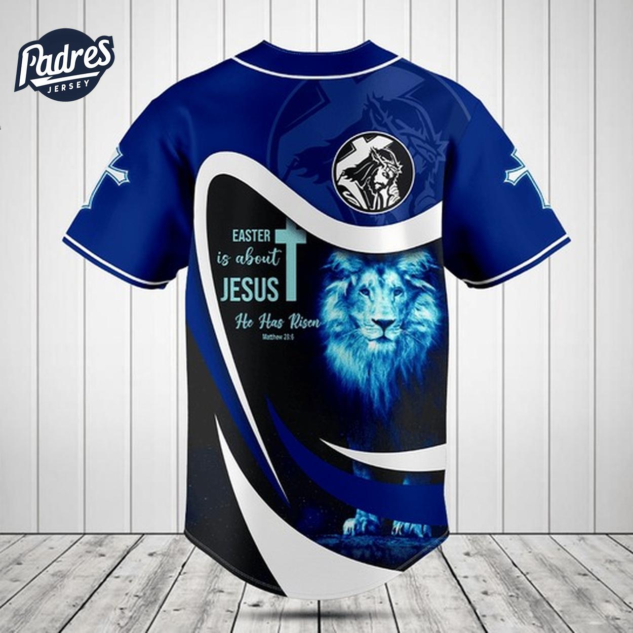 He Has Risen Blue Lion 3D Baseball Jersey Style - Padres Jersey Oasis: Elevate Your Baseball Style Game