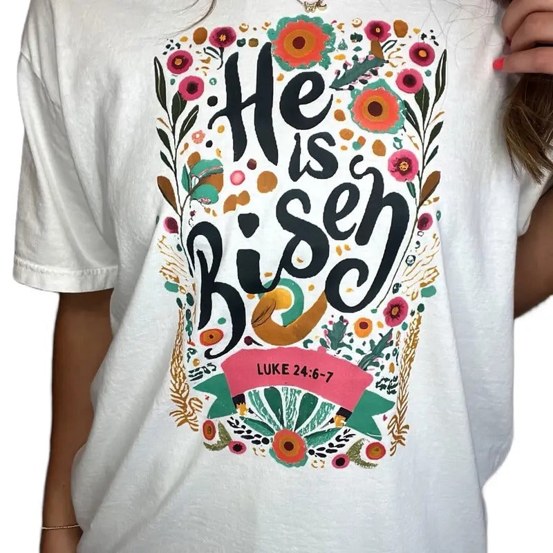 He Is Risen Easter Tee, Easter Comfort Colors Tee