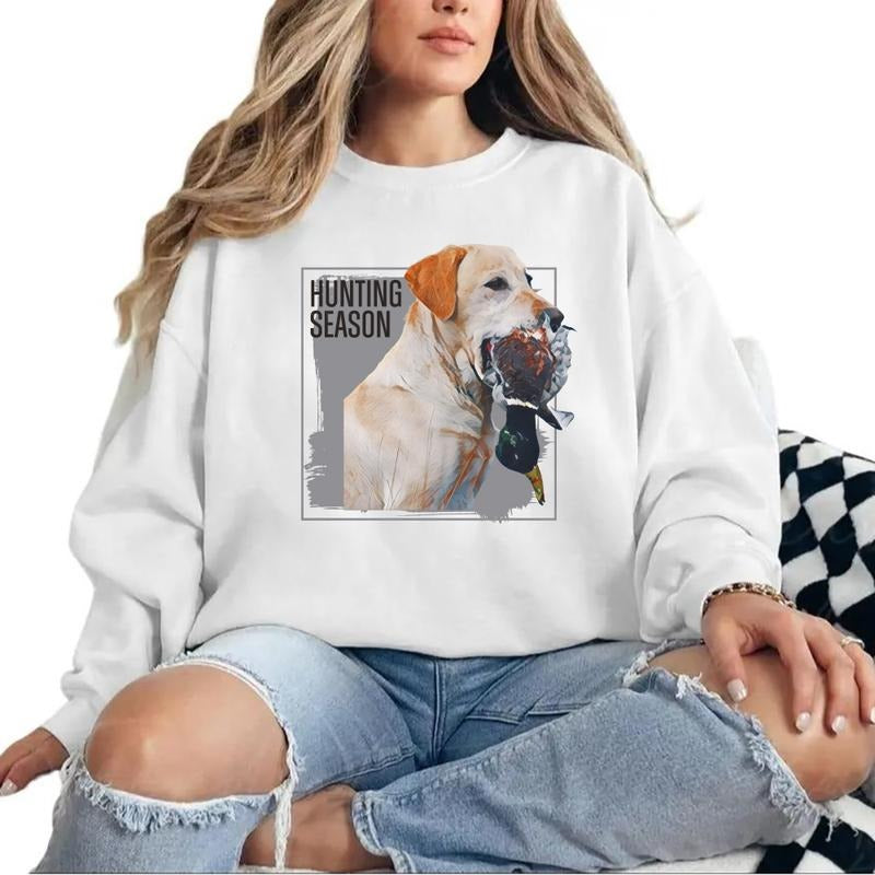 Hello Hunting Season Dog Mallard Duck Sweatshirt T-shirt, Hoodie, Unisex for Husband, Wife, Nature Animal Lover Cotton Womenswear