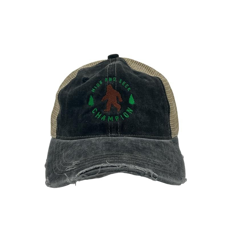 Hide and Seek Champion Hat Funny Bigfoot Graphic Cap Funny Hats Sarcastic Funny Sarcastic Novelty Caps for Men Standard