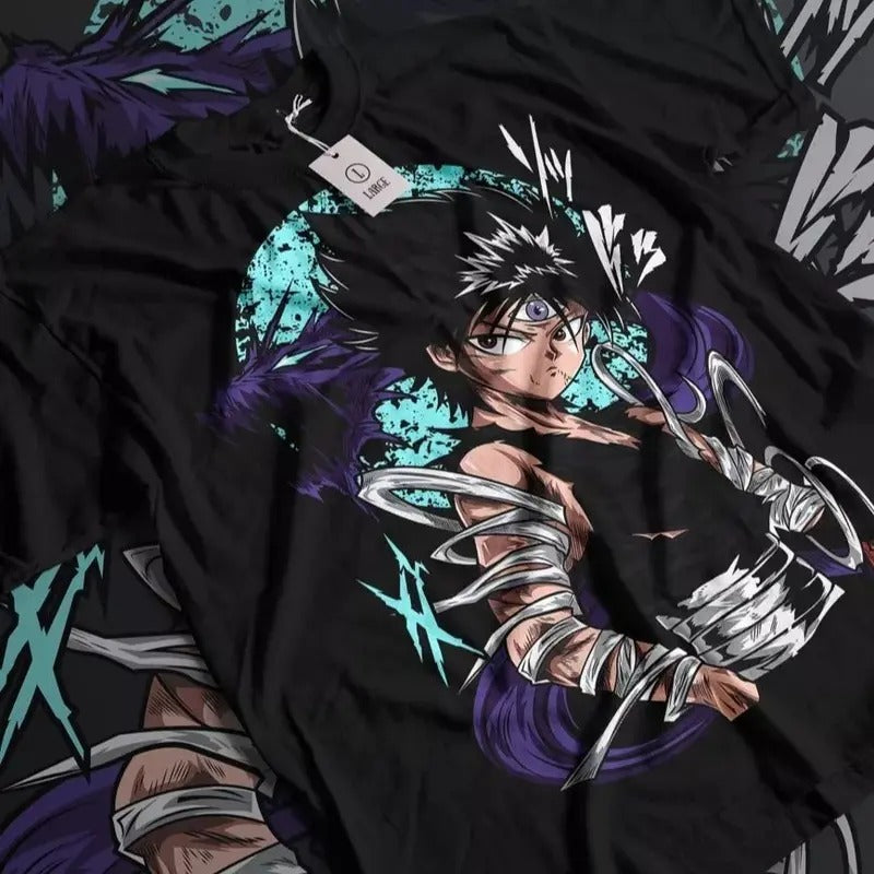 Hiei Yu Yu Hakusho T-shirt Kuwabara Kurama Yusuke Hiel Anime Manga Black Shirt
