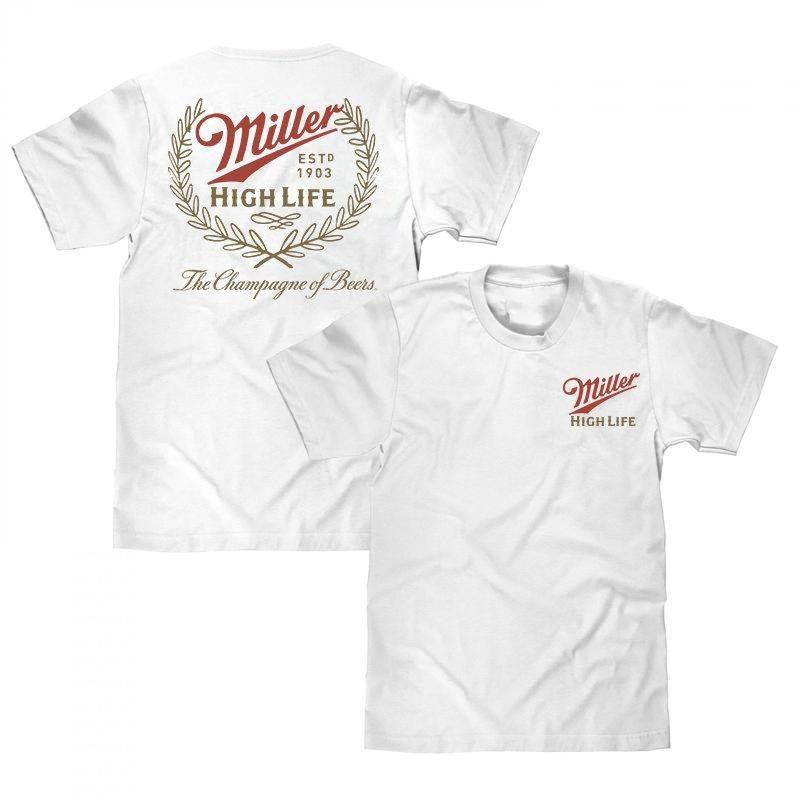 High Life Miller 2 Sided T Shirt, Vintage 90s Miller High Life Graphic Tee, Funny Beer Label Top, American Beer Shirt, Man Drunk Tee, Unisex T-Shirt, Gifts For Men Women, Short Sleeve Tee Shirt