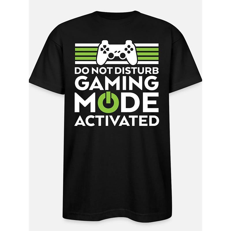 High quality materials High quality Men's crewneck T-shirt, Geek and Gamer game mode activated Funny men's short sleeve graphic T-shirt series black made in usa