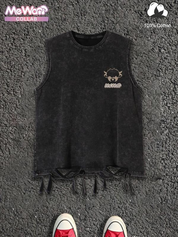 Highland Cow Kyloe 100% Cotton Street Style Graphic Print Washed Tank Top Mewaii Official Collab | Unisex Regular Fit...