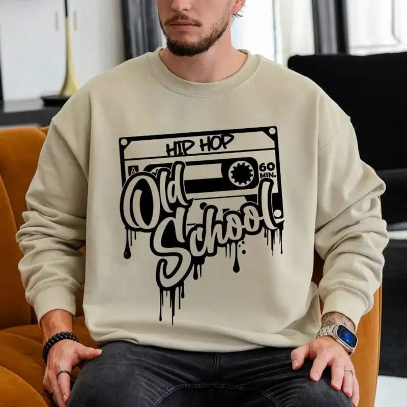 Hip Hop Old School Sweatshirt, Rap And Hip Hop Music Shirt, Music Lovers Tee, Unisex Sweater Pullover Tee