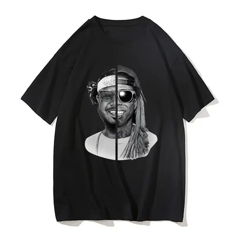 Hip Hop T-shirt Rap Singer shirt, Lil and T-P Graphic T-Shirt, Casual Streetwear Unisex Tee, Short Sleeve Crew Neck Top, Available in All Sizes S-3XL, Menswear & Womenswear Top