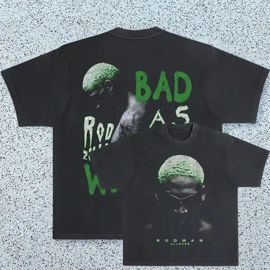 Hip hop print comfortable short sleeve T-shirt, Vintage Dennis Rodman Graphic Tee, Y2k, Hip Hop, Unisex T-Shirt, Gift For Men Women Menswear Top Streetwear