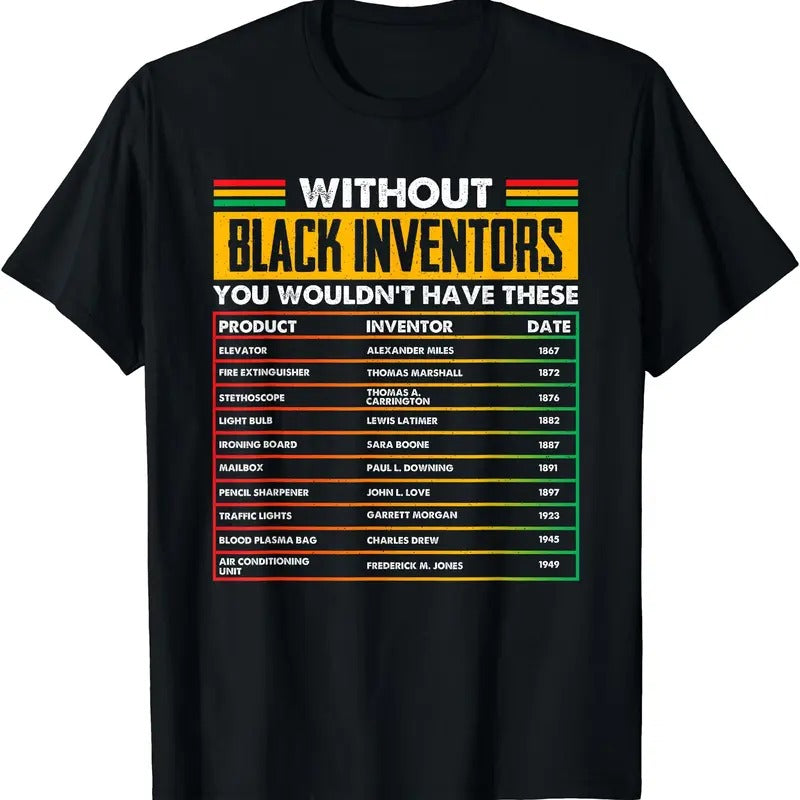 History Of Forgotten Black Inventors Black History Month T-Shirt | Unisex cotton tee Gifts, Crewneck