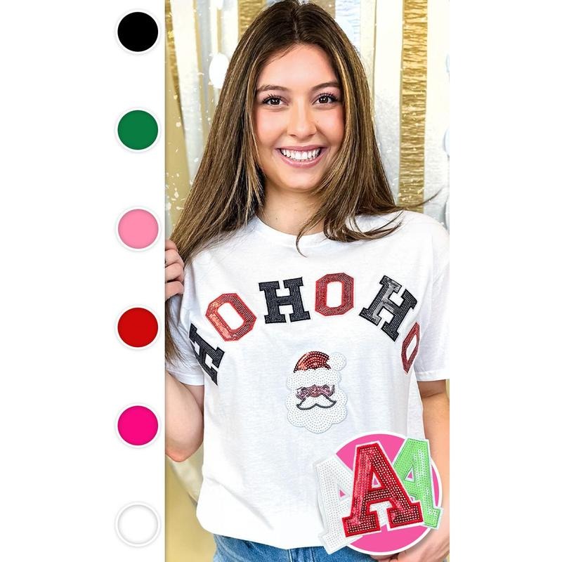 Ho Ho Ho Santa Sequin Graphic T-Shirt