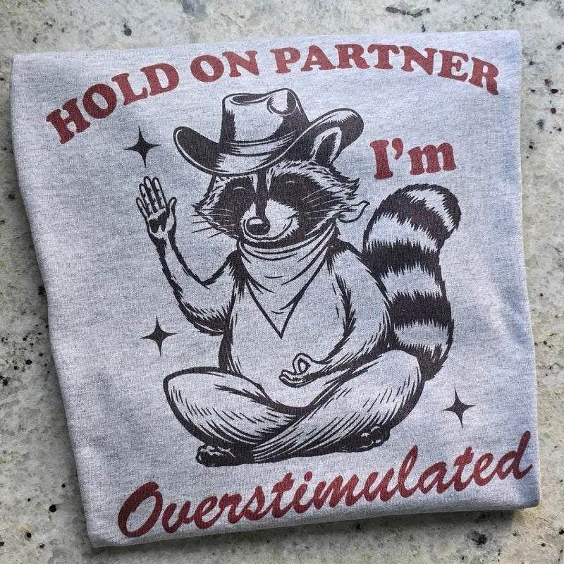 Hold on partner I'm overstimulated Graphic Tee or Sweatshirt