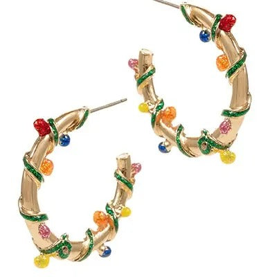 Holiday Lights Hoop Earrings