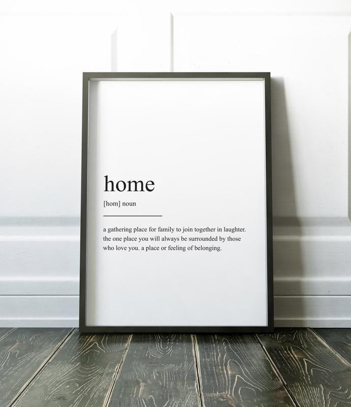 Home Definition Print, Wall Art Print, Quote Print, Definition Print, Minimalist Print, Home Print, Family Print Definition Poster Prints No Frame, Gifts For Men Women Art Prints, Poster For Room, Gifts For Birthday Landscape Artwork Ornaments Photo