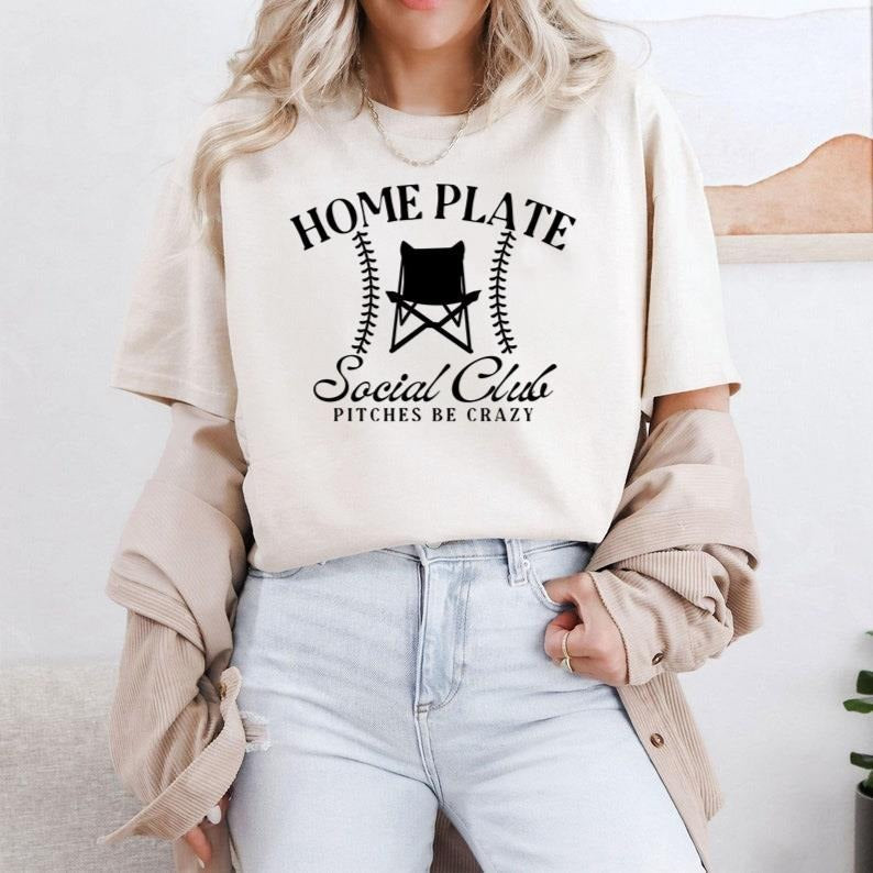 Home Plate Social Club T-Shirt, Pitches be Crazy T-Shirt, Weekends Are For Baseball, Baseball Mom T-Shirt, Baseball Mama, Baseball Dad Shirt