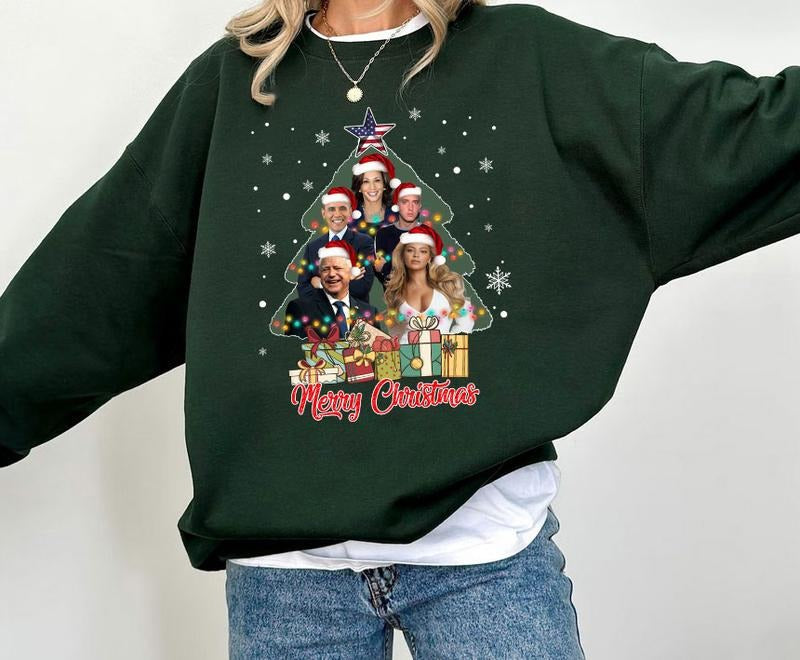 Kamala Harris Christmas Tree Shirt/ Sweatshirt/ Hoodie, Support For Kamala, Vote For Kamala Shirt, Christmas Election...