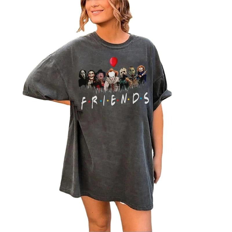 Horror Characters Friends SweatShirt, Friends Halloween Tee, Halloween Shirt, Horror Characters Friends Sweatshirt, Halloween Horror Characters Shirt, Friends Halloween Shirt, Horror Movie Characters Shirt