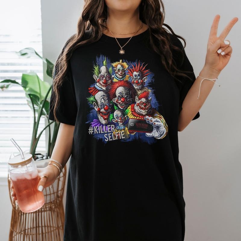 Horror Clowns Selfie TShirt Halloween Killer Shirt Pennywise Horror Halloween Shirt IT Movie Shirt Halloween Party Shirt