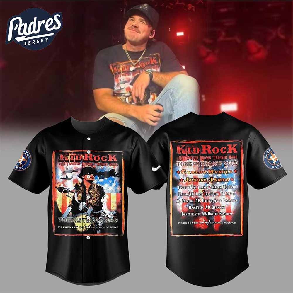Houston Astros X Bryan I'm The Problem Tour Kid Rock Black Baseball Jersey - Padres Jersey Oasis: Elevate Your Baseball Style Game