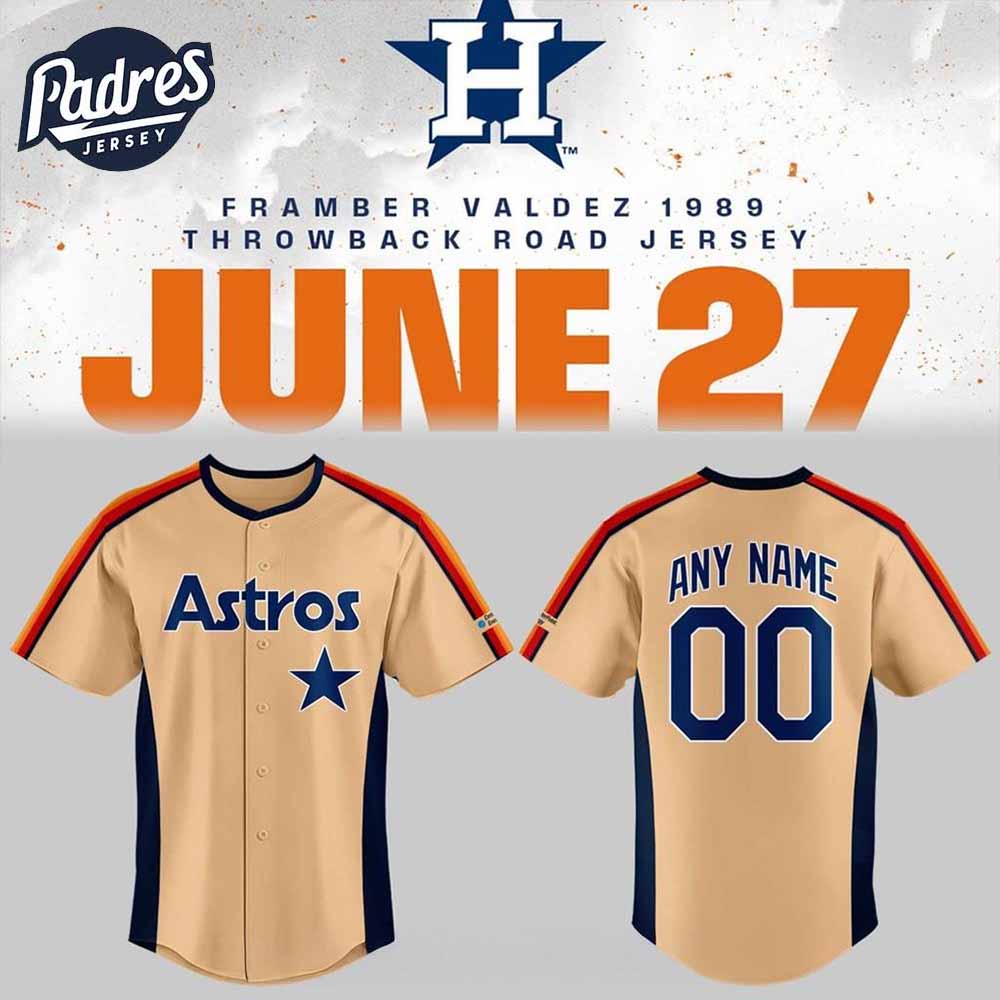 Houston Astros X Framber Valdez 1989 Throwback Road Limited Baseball Jersey - Padres Jersey Oasis: Elevate Your Baseball Style Game