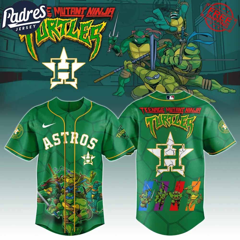 Houston Astros x Ninja Turtles Baseball Jersey - Padres Jersey Oasis: Elevate Your Baseball Style Game