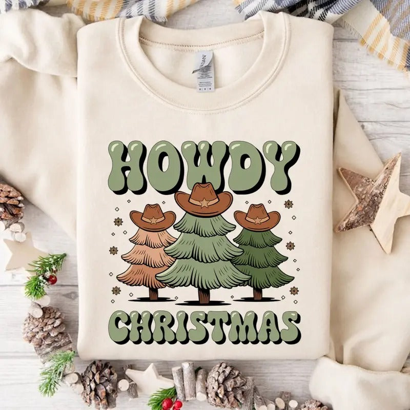 Howdy Chistmas Cowboy Countryside Unisex Sweatshirt, Christmas Shirt for Men and Women
