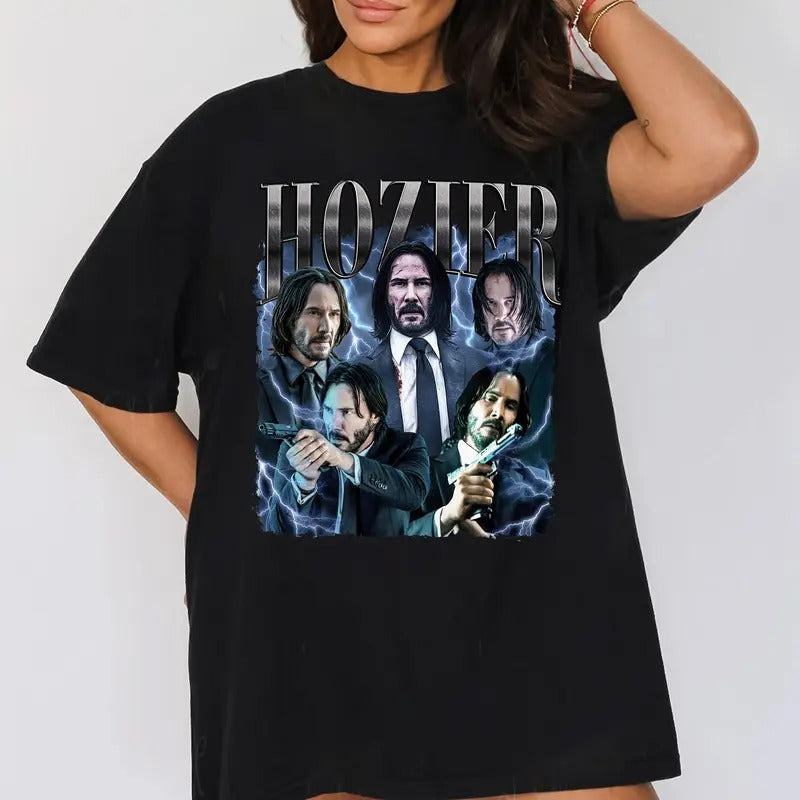 Hozier As Keanu Reeves Vintage 90s T-Shirt, Hozier Shirt, Keanu Reeves Shirt,Gift For Movies Lovers Casual Clothing Fabric Menswear Top Sweatshirts