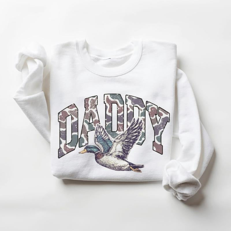Hunting Dad Sweatshirt, Hunting Mallard Duck Shirt, Daddy of Hunters, Camo Dad Unisex Hunting Season, Daddy Hoodie Cotton Menswear