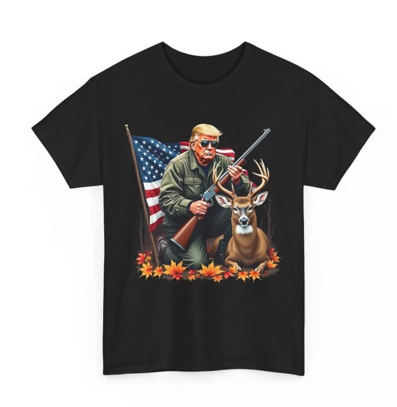 Hunting Deer Season Vintage Trump USA Flag Camouflage T-Shirt, Vintage tee, Unisex Graphic Shirt Gift For Women, For Men, Womenswear Top, Streetwear Tshirt