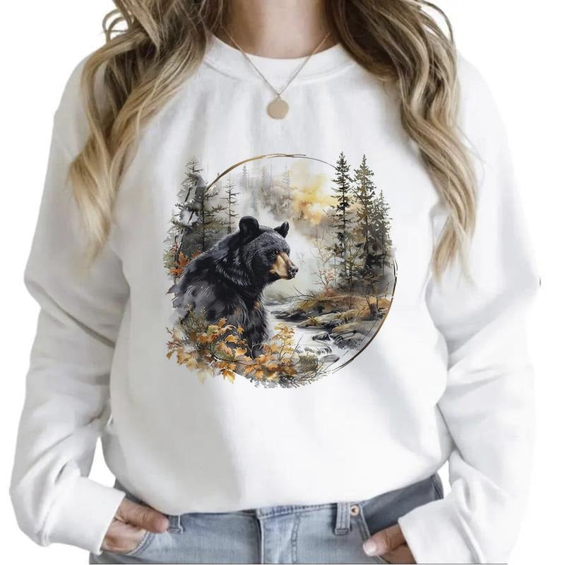 Hunting Season National Day Bear and Mountain Forest Sweatshirt Cute Unisex, Hoodie T-shirt