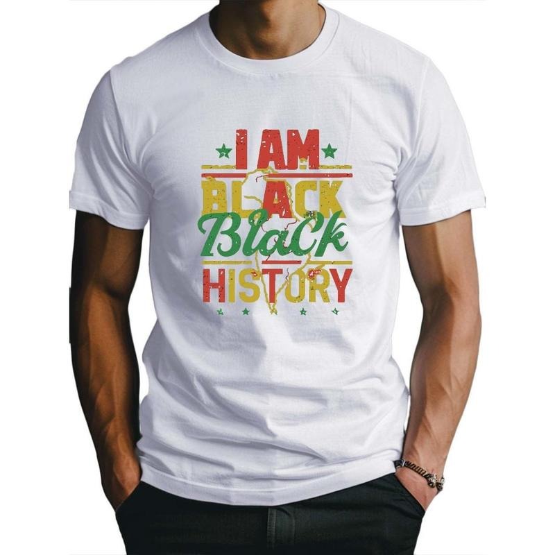 I Am Black History Fitted Men's T-Shirt, Sweat-wicking and Freedom of Movement Made in USA