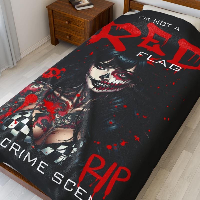I Am Not a Red Flag, I Am a Crime Scene, Cozy Home Decor, Relaxation Gift, Snuggly Throw for Lazy Days, Stress Relief...