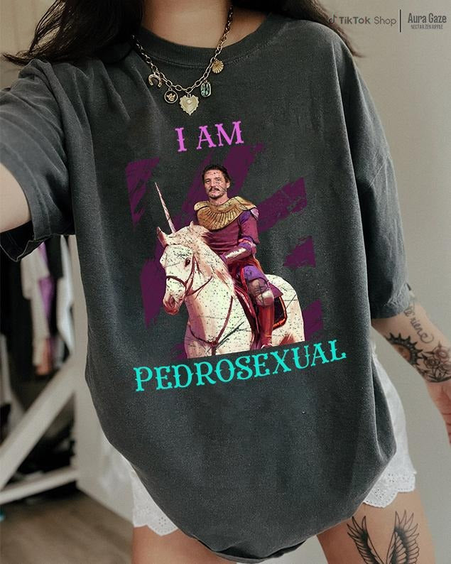 I Am Pedrosexual Comfort Colors Unisex Tshirt For Fan, Pedro Pascal Movie 90s Retro Bootleg Shirt, Fan Merch Celebrity Crush, Style Cotton Top