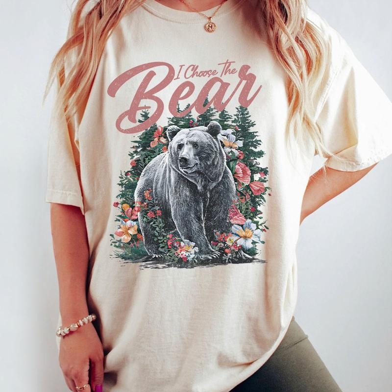 I Choose the Bear Shirt, Team Bear Comfort Women Shirt, Man vs Bear Shirt, Team Bear T-Shirt, Funny Feminist Shirt, Womens Rights Shirt, Summer Women Shirt, Funny Quote Shirt, Nature T-Shirt, Feminist Women Top