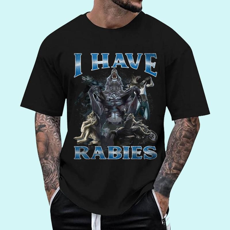 I Have Rabies Funny Cringe Werewolf Wolf Meme Unisex T-Shirt, Cotton 100%, Top Trending Fashion