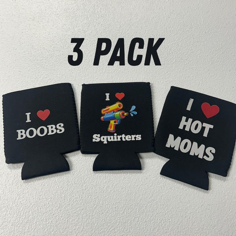 I LOVE BOOBS, SQUIRTERS, AND HOT MOMS CAN COOLERS, KOOZIES Drinkware Set Stylish T-Shirts, Hoodie, Sweatshirt