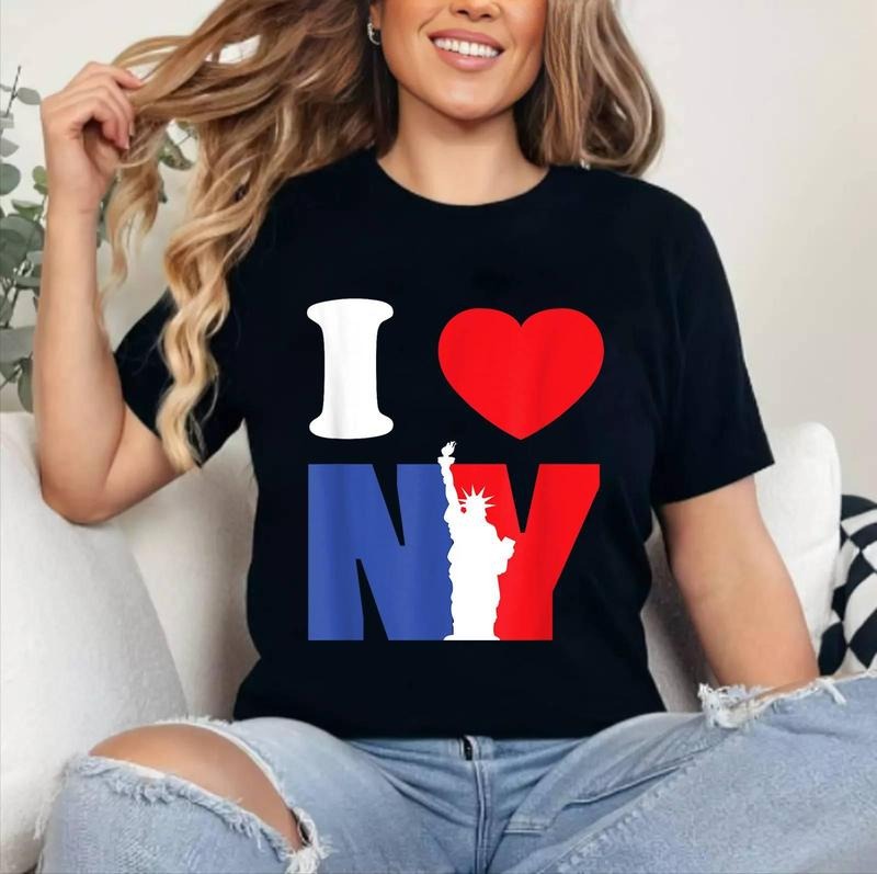 I Love The New York Statue Of Liberty T-Shirt | Cotton 100%, Crewneck, Top Womenswear
