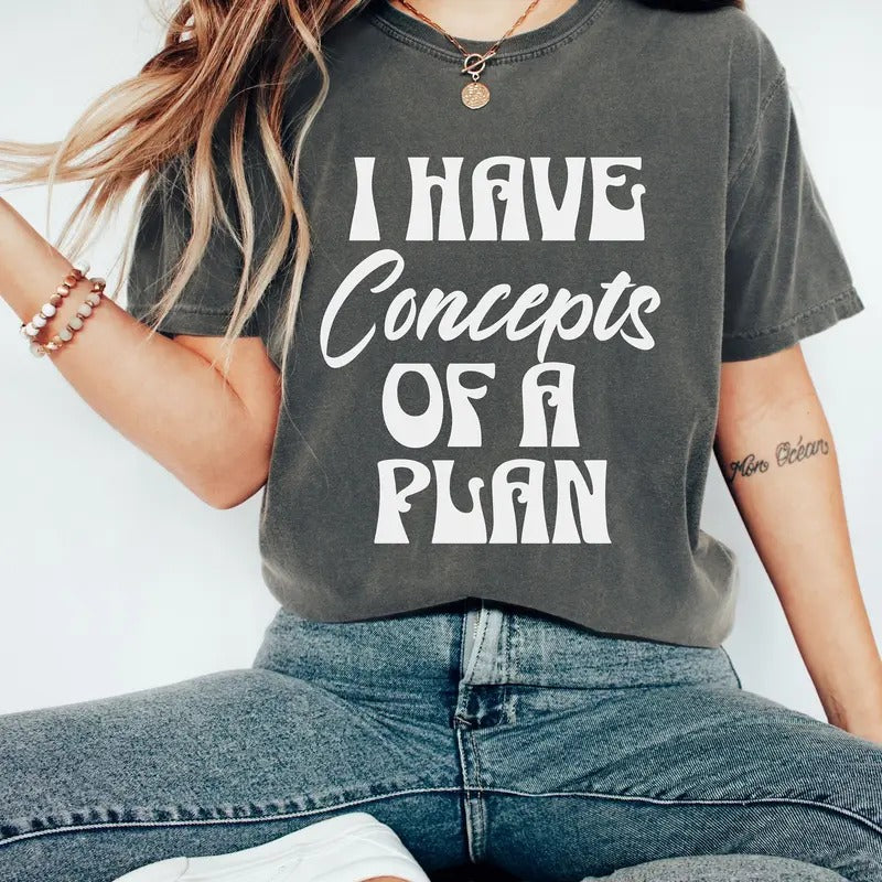I have ideas of a plan 2024 election tshirt, funny discussion shirt, political shirt, funny discussion quote, sarcastic political t-shirt, election Tee Casual Cotton Crewneck Shortsleeve