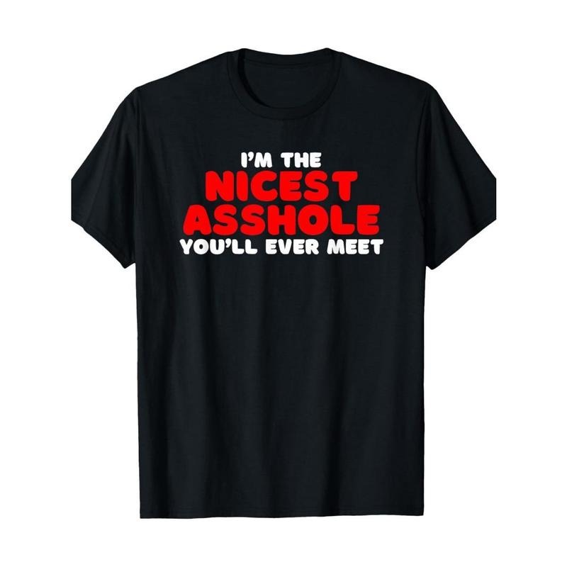 I'm The Nicest Asshole You'll Ever Meet Offensive adult Joke T-Shirt Made in USA