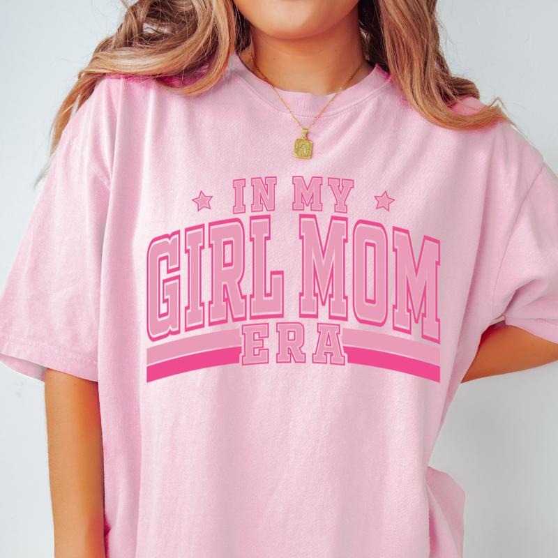 IN MY GIRL MOM ERA SHIRT, COMFORT COLORS CASUAL COTTON T-SHIRT FOR MOMS Fabric Top Womenswear Garment