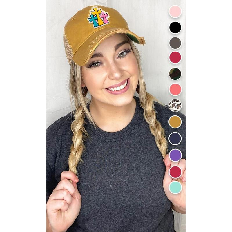 Ideal Chenille Cross Vintage Hat