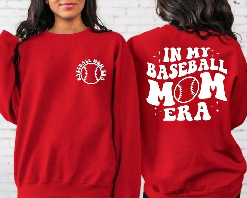 In My Baseball Mom Era Sweatshirt, Baseball Mama Crewneck, Sports Mom Gifts, Game Day Hoodie, Baseball Mom T-shirt, sweater and Hoodie Cotton
