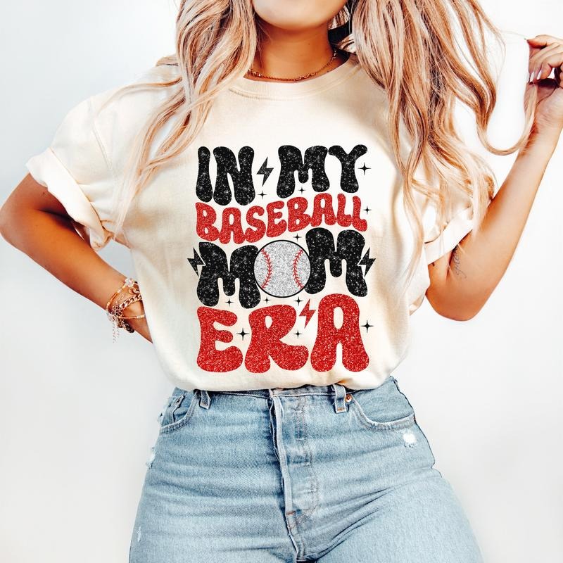 In My Baseball Mom Era T-Shirt, Baseball T-Shirt, Sports T-Shirt, Baseball Mom T-Shirt, Baseball Mama T-Shirt
