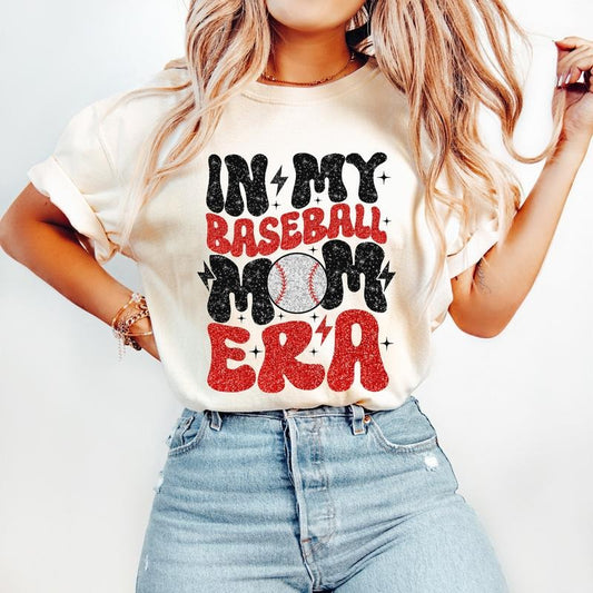 In My Baseball Mom Era T-Shirt, Baseball T-Shirt, Sports T-Shirt, Baseball Mom T-Shirt, Baseball Mama T-Shirt