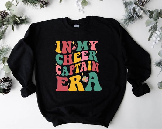 In My Cheer Captain Era Sweatshirt, Cheering Leader Sweater, Matching Cheer Squad Hoodie, Sport Lover Gift Sweatshirt, Cheer Coach Birthday Gift Sweater, Cheer Team Hoodie.