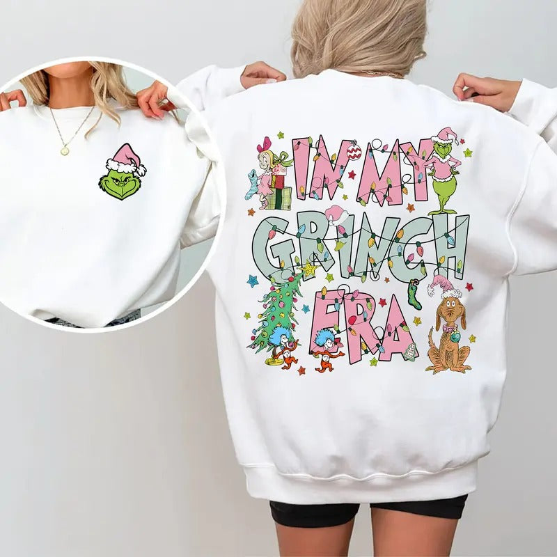 In My Christmas Era Sweatshirt, Whoville University T-Shirt, Funny Xmas Shirt, Pink Christmas Sweater, Christmas Holiday Shirt, Both Sided