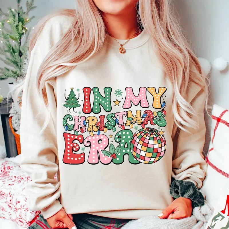 In My Christmas Era, Retro Christmas, Christmas Doodle Dots, Christmas Shirt, Merry Christmas, Vintage Christmas, In My Christmas Era Women's Sweatshirt, Christmas Vibes, Christmas Season, Christmas Clothing