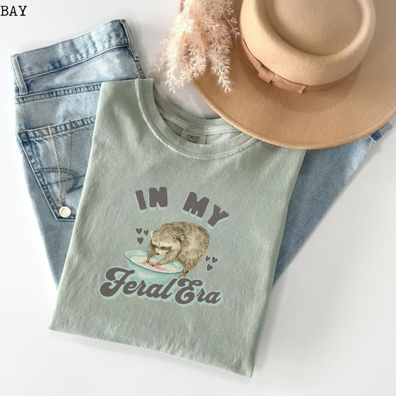 In My Feral Era Raccoon Shirt Funny Animal Shirt Vintage Raccoon Meme T Shirt Trash Panda T Shirt Retro Unisex Tee Animal Lover Gift sweater
