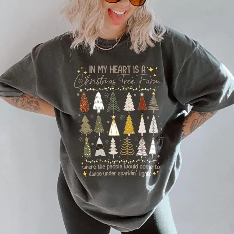 In My Heart Is A Christmas Tree Farm Crewneck Shirt| Svviftmass Shirt | Cozy Christmas Shirt, Christmas Gift Fan Style Sweatshirt T-Shirt Womenswear