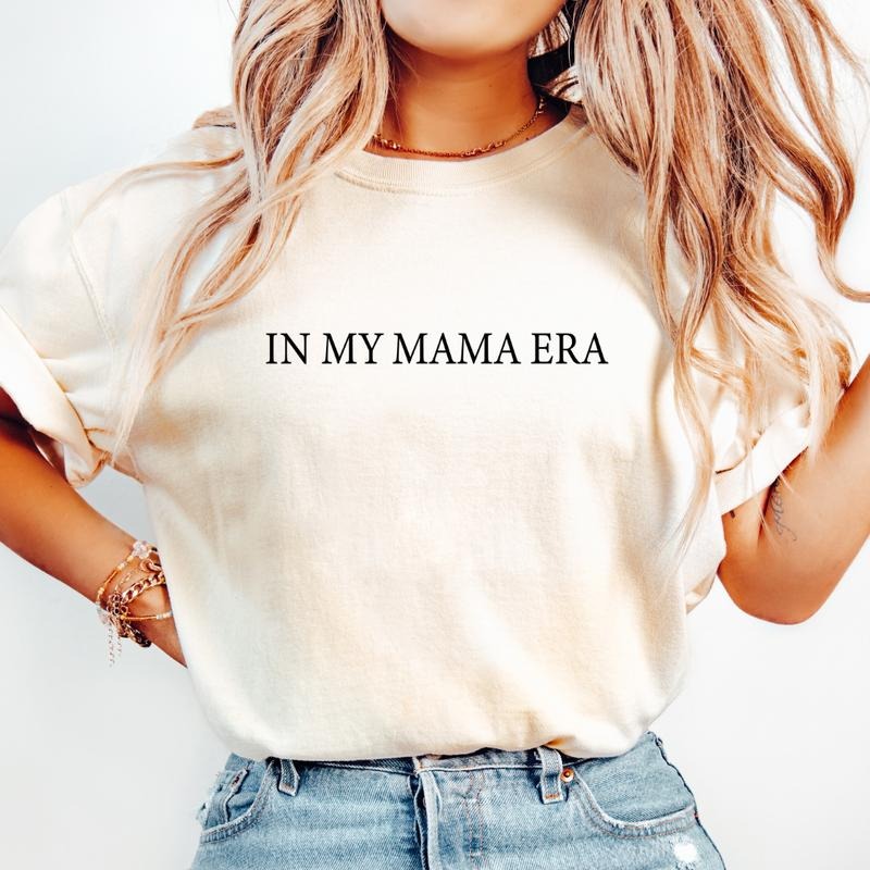 In My Mama Era Varsity jShirt, Mama Shirt, Mom Shirt, Gift for Mom, Mom Gift, Comfort Colors Cotton Shirt Casual Crewneck Fit Sleeve